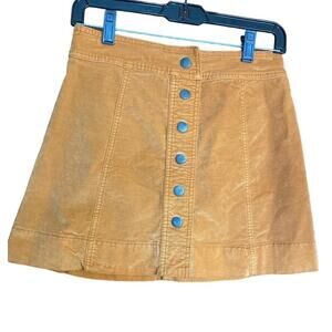 Madewell Rust Corduroy Button Front Mini Skirt 00